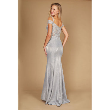 Long Off Shoulder Lace Formal Evening Gown