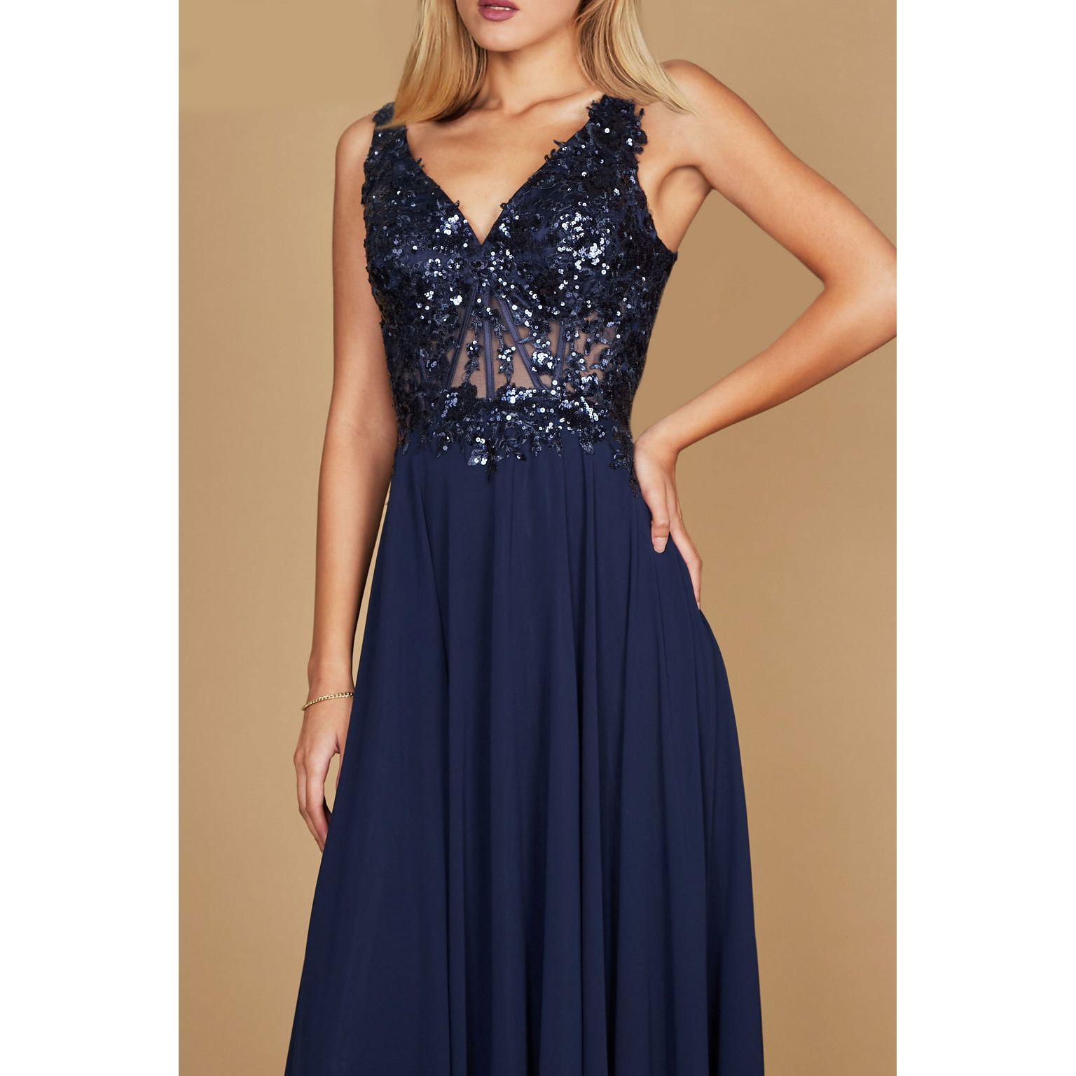 Long Thick Strap Formal Dress