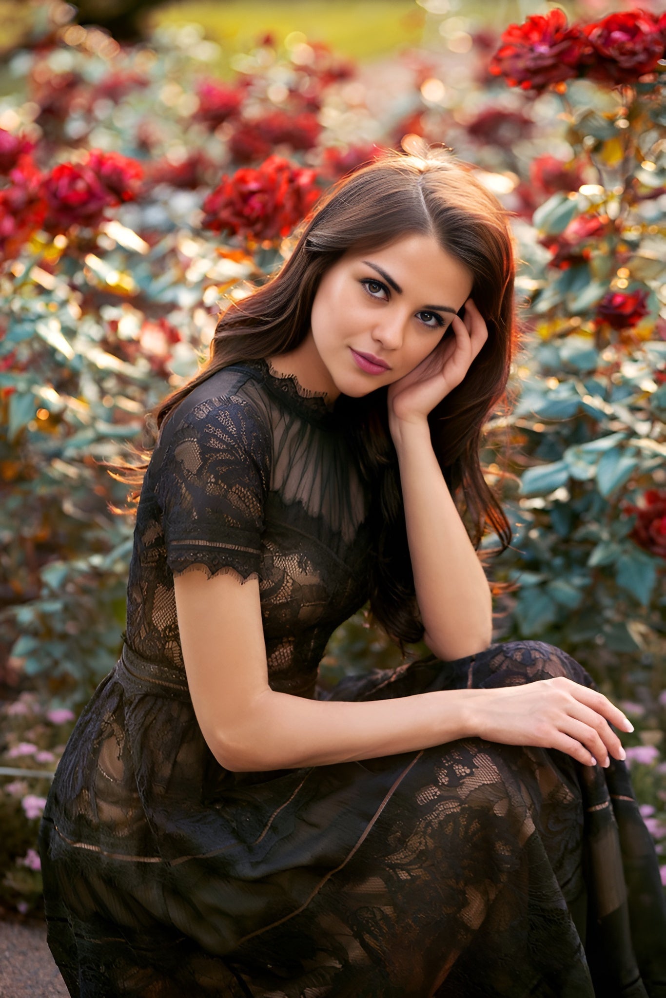 Lace Formal Midi Cocktail Dress
