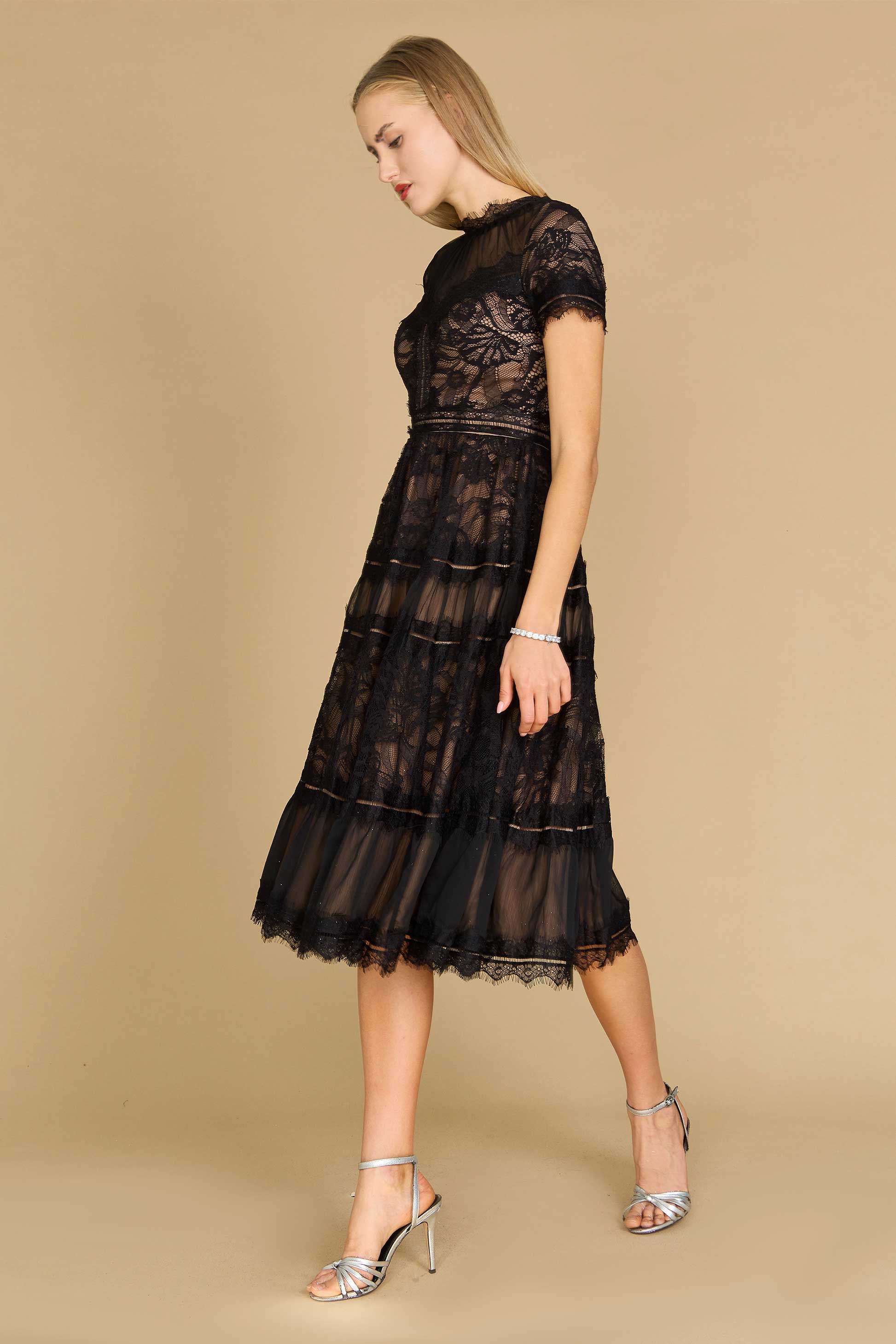 Lace Formal Midi Cocktail Dress
