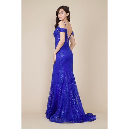 Elegant Off Shoulder Sequin Corset Formal Dress for Special Occasions