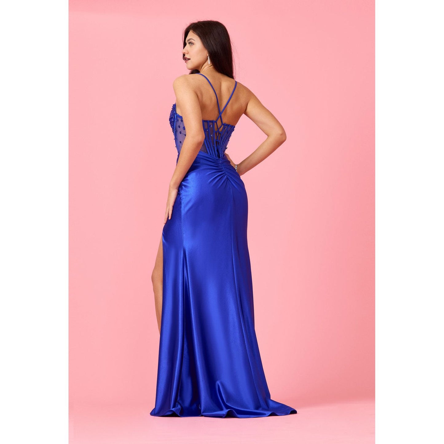 Formal Beaded Corset Prom Dress