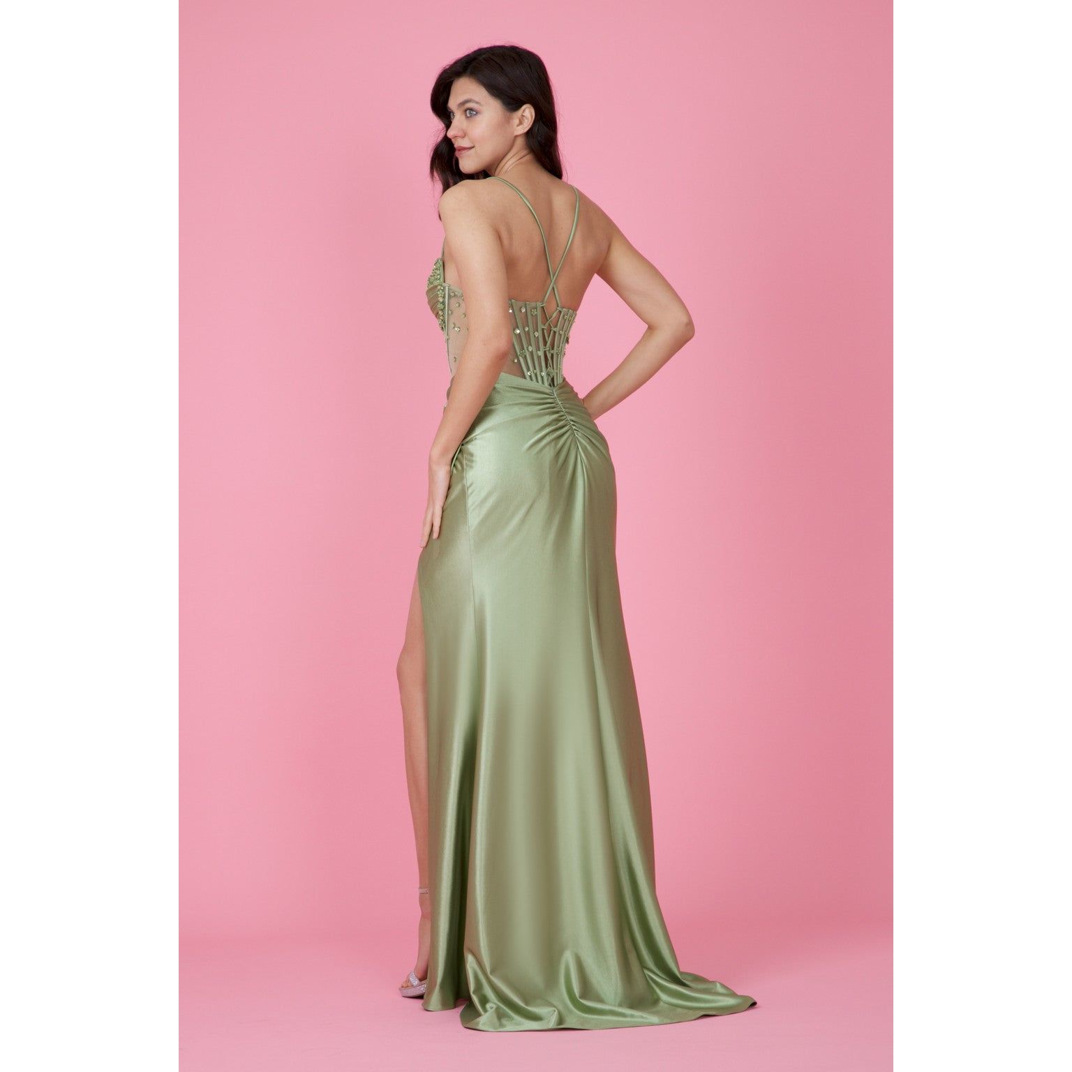 Formal Beaded Corset Prom Dress