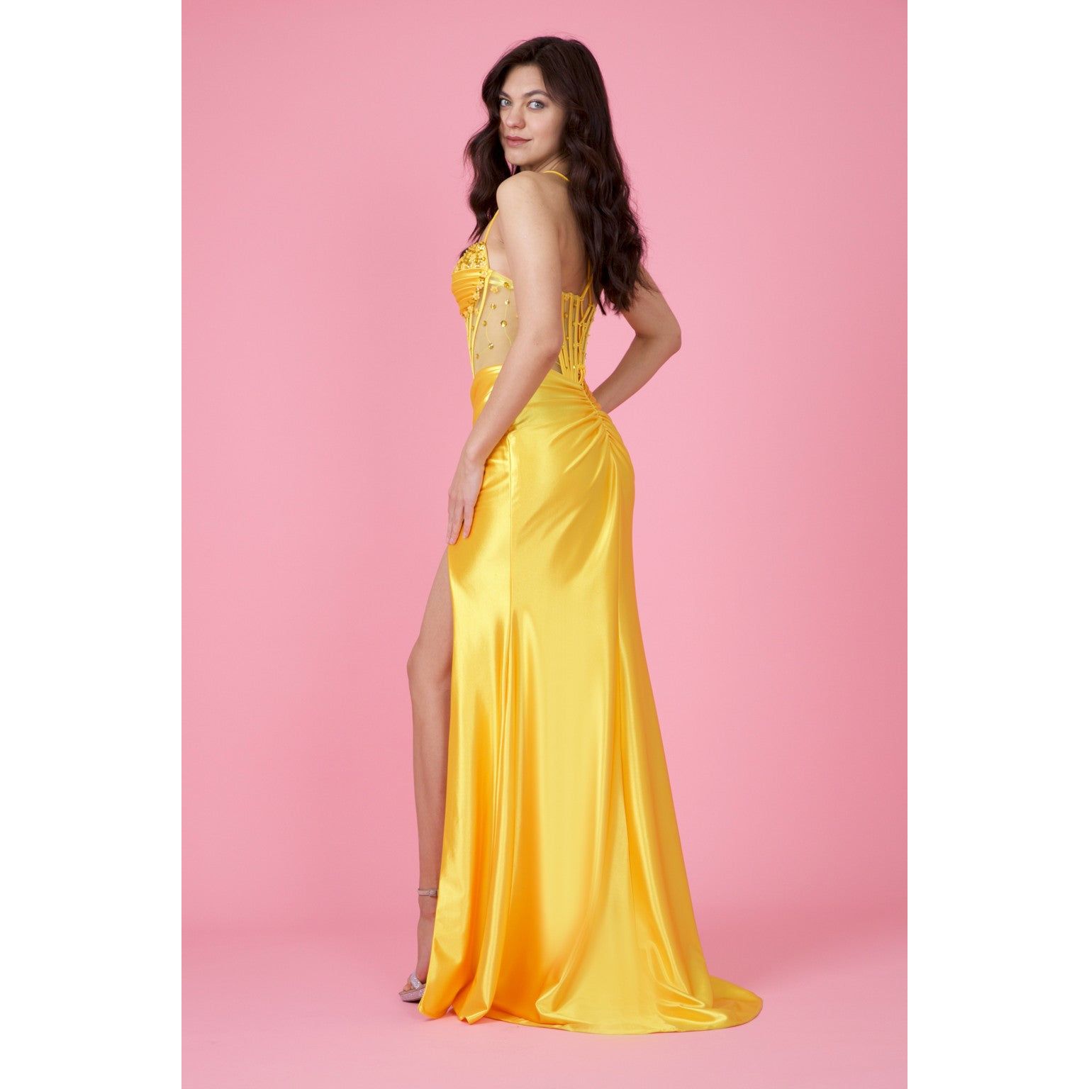 Formal Beaded Corset Prom Dress
