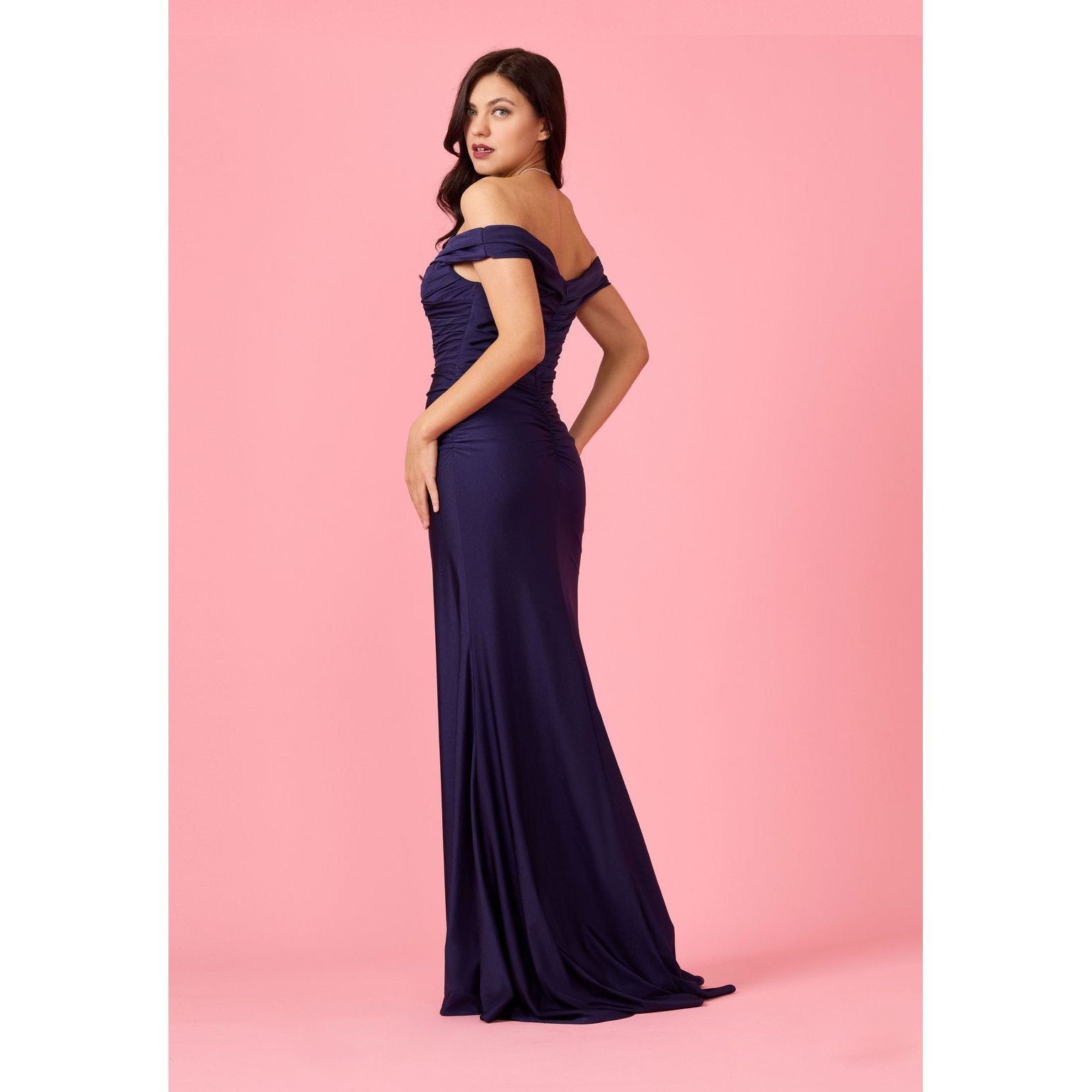 Stretch Formal Off Shoulder Wholesale Dress