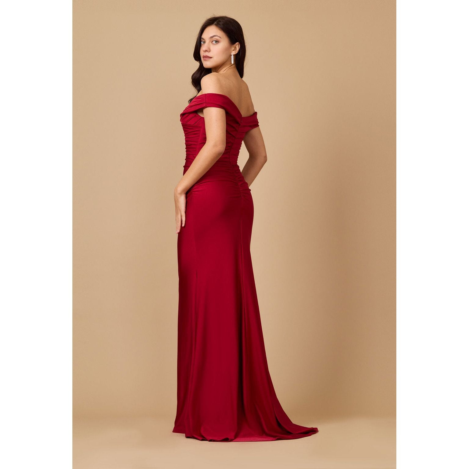 Stretch Formal Off Shoulder Wholesale Dress