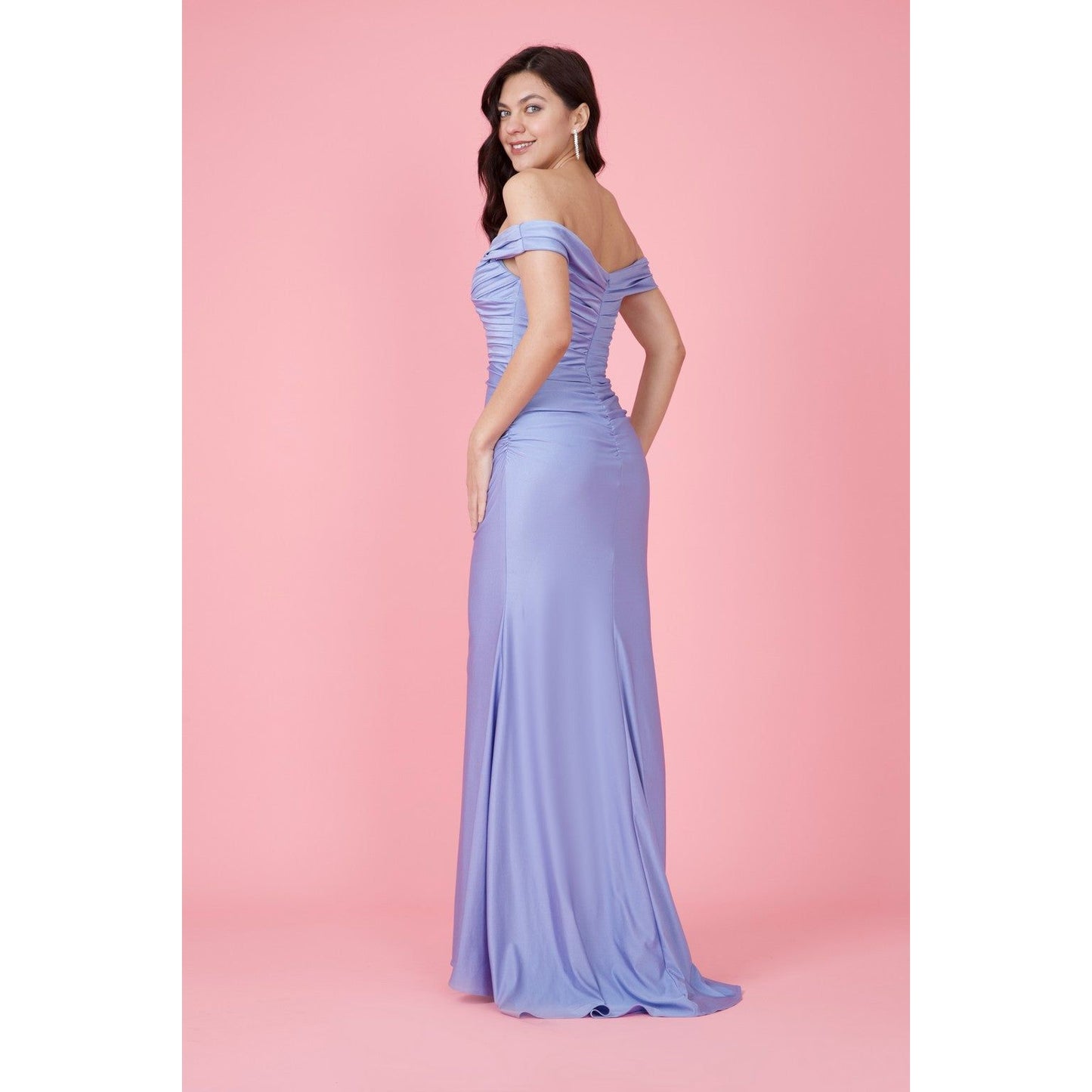 Stretch Formal Off Shoulder Wholesale Dress
