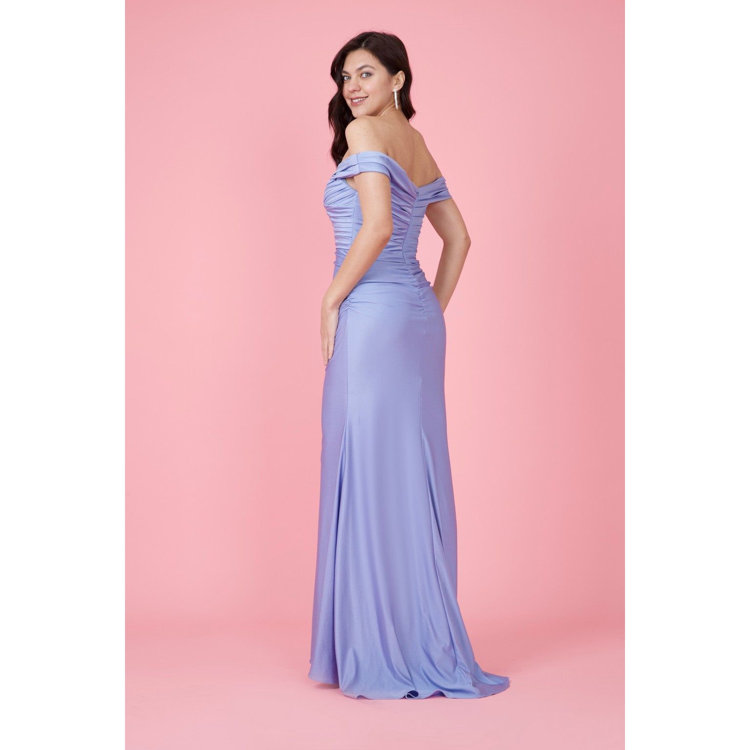 Stretch Formal Off Shoulder Wholesale Dress