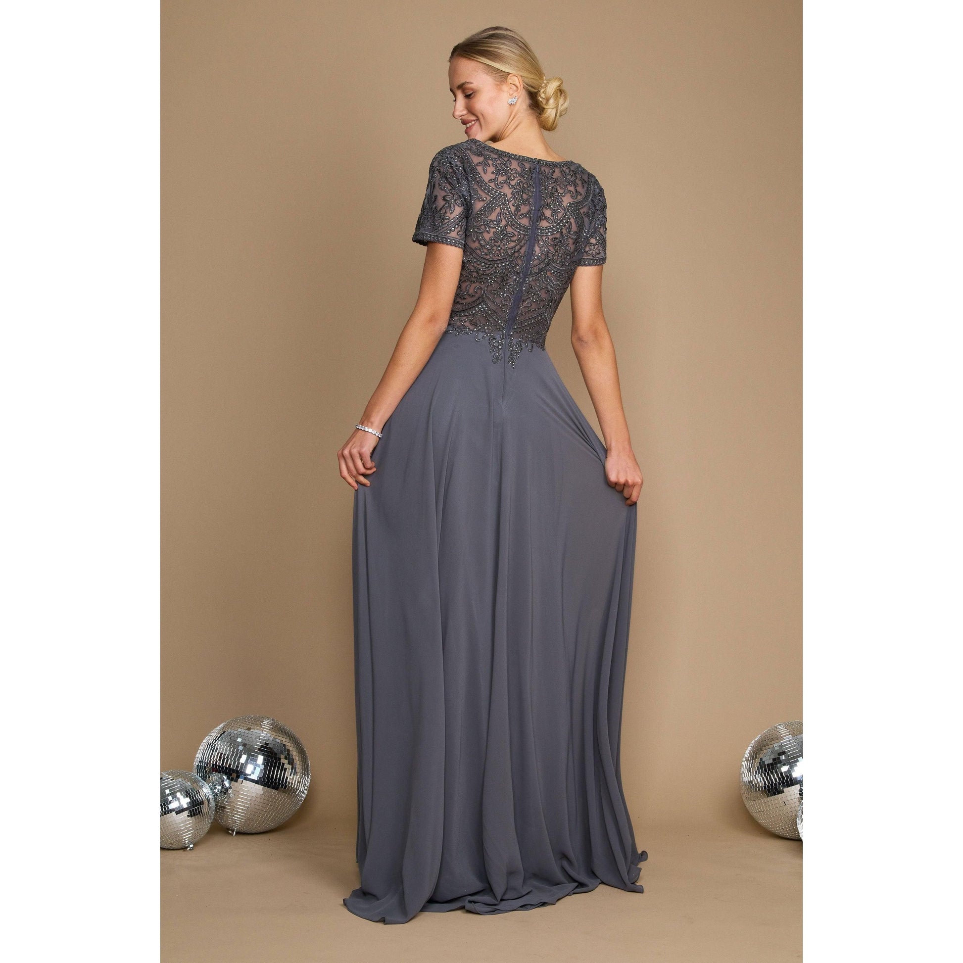 Formal Mother Bride Short Sleeve Dress