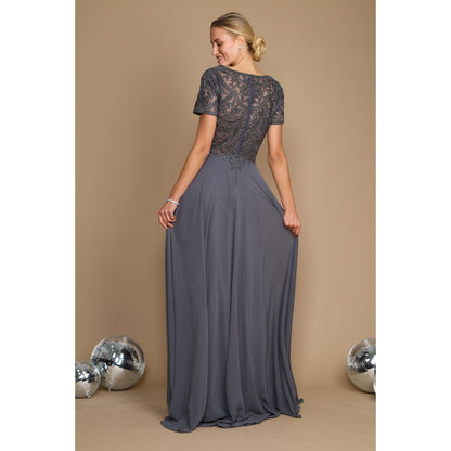 Formal Mother Bride Short Sleeve Dress