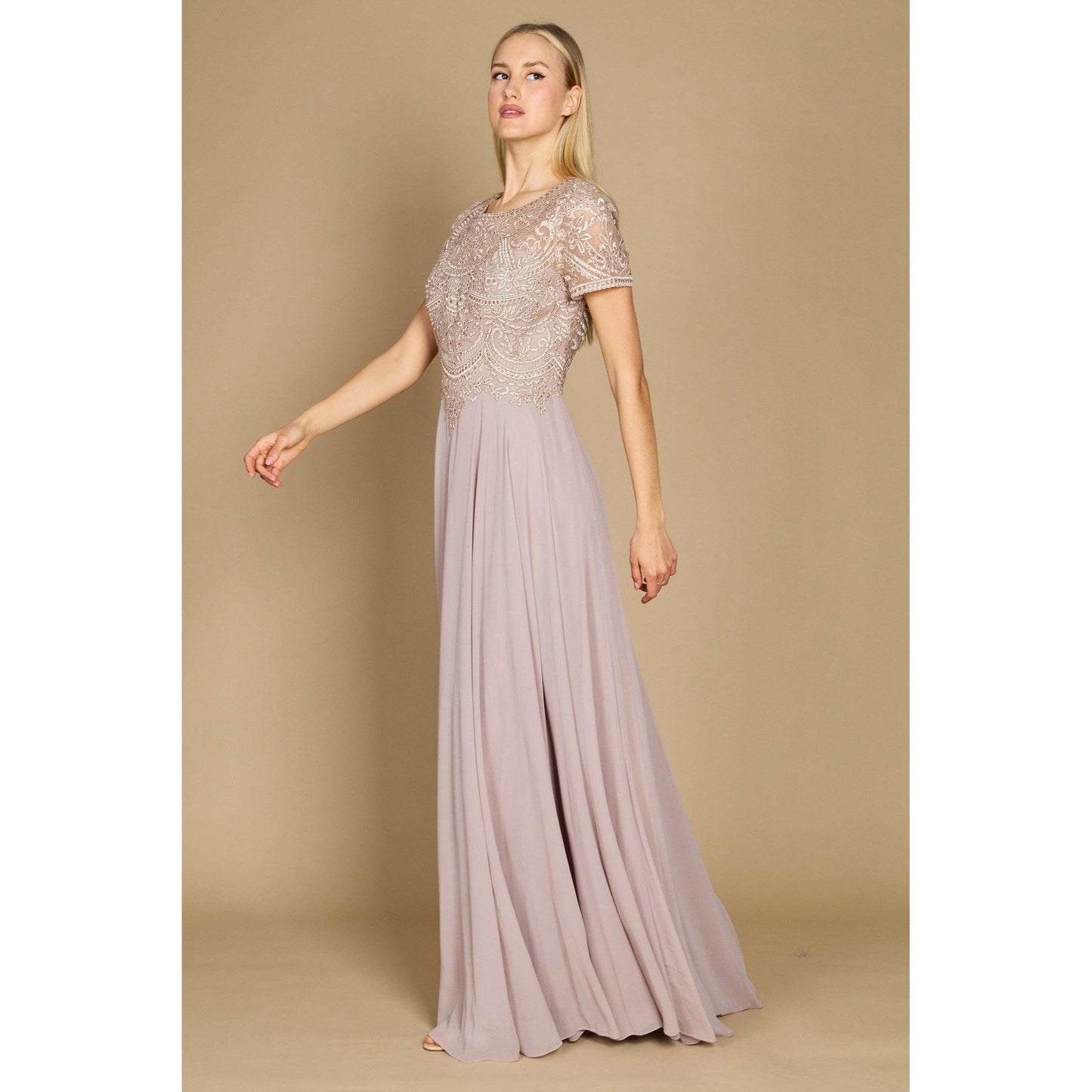 Formal Mother Bride Short Sleeve Dress