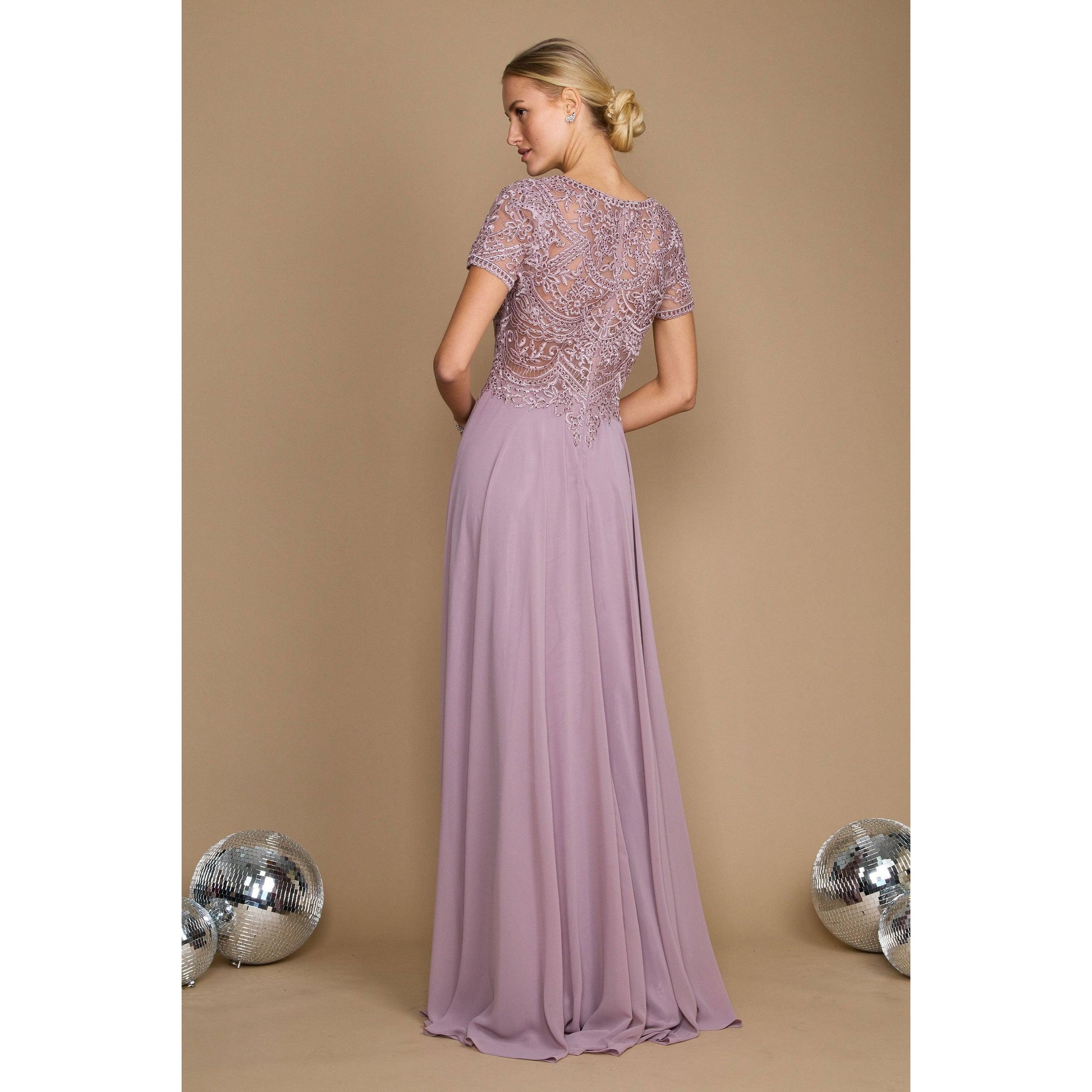 Formal Mother Bride Short Sleeve Dress