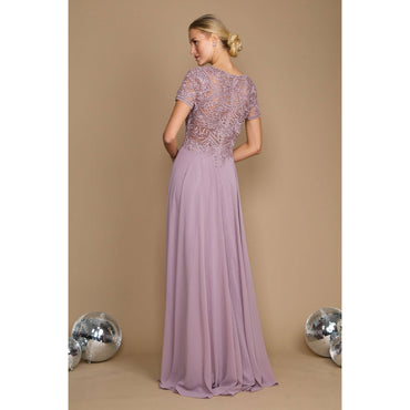 Formal Mother Bride Short Sleeve Dress