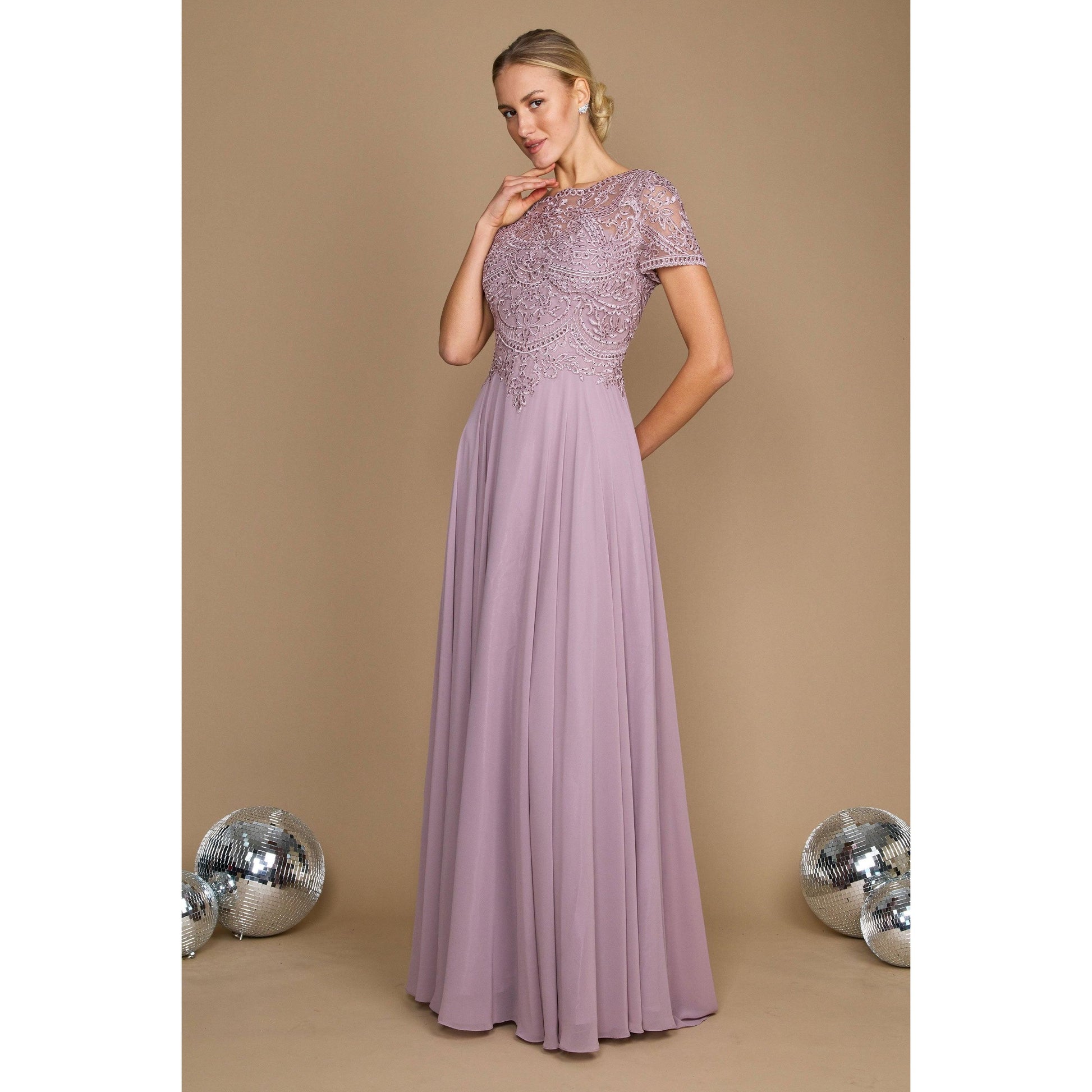 Formal Mother Bride Short Sleeve Dress