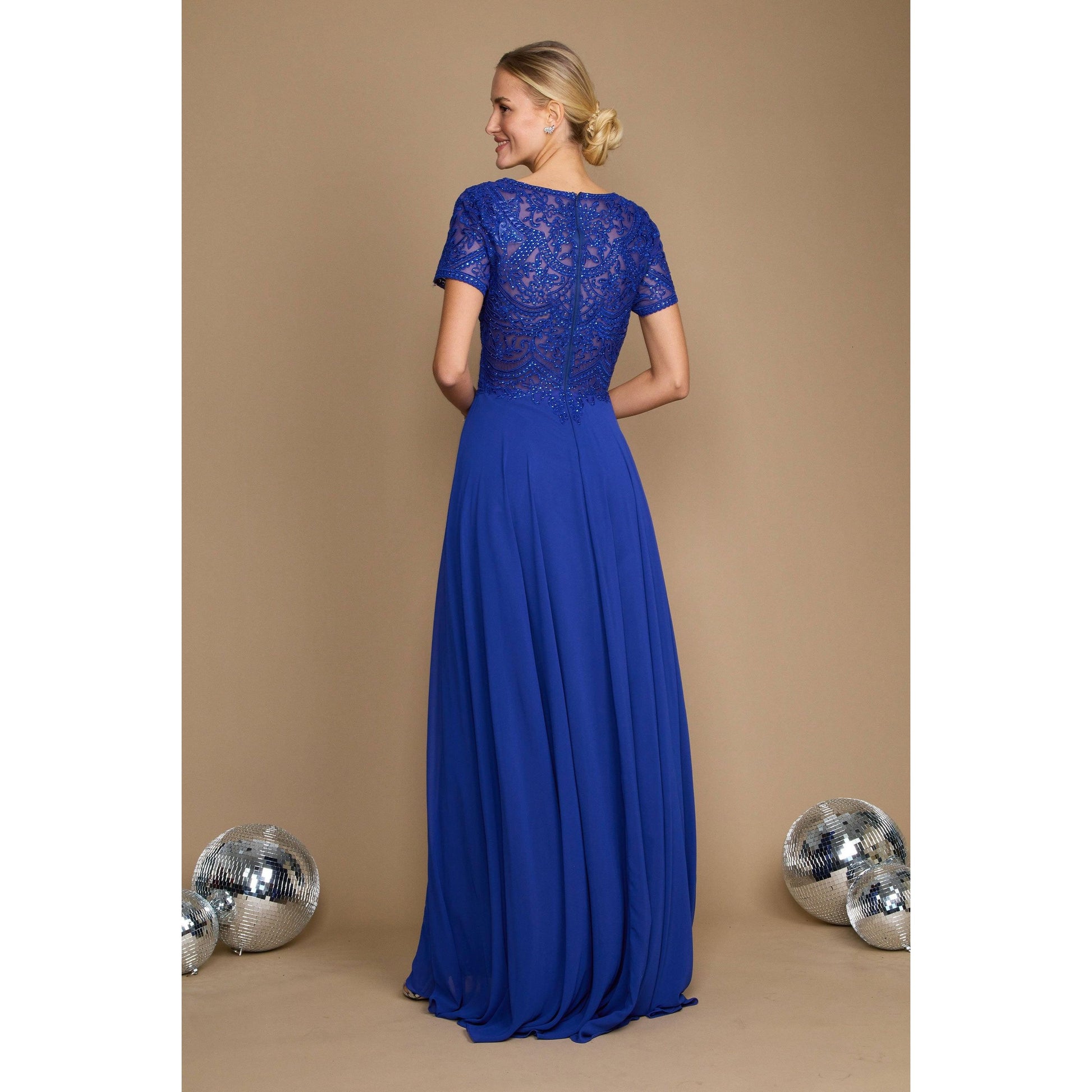 Formal Mother Bride Short Sleeve Dress
