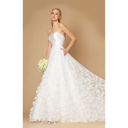 Long Strapless Wedding Dress