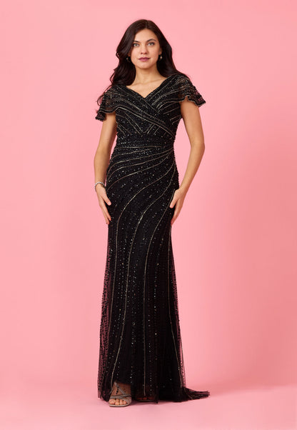 Hand Beaded Formal Couture Dress