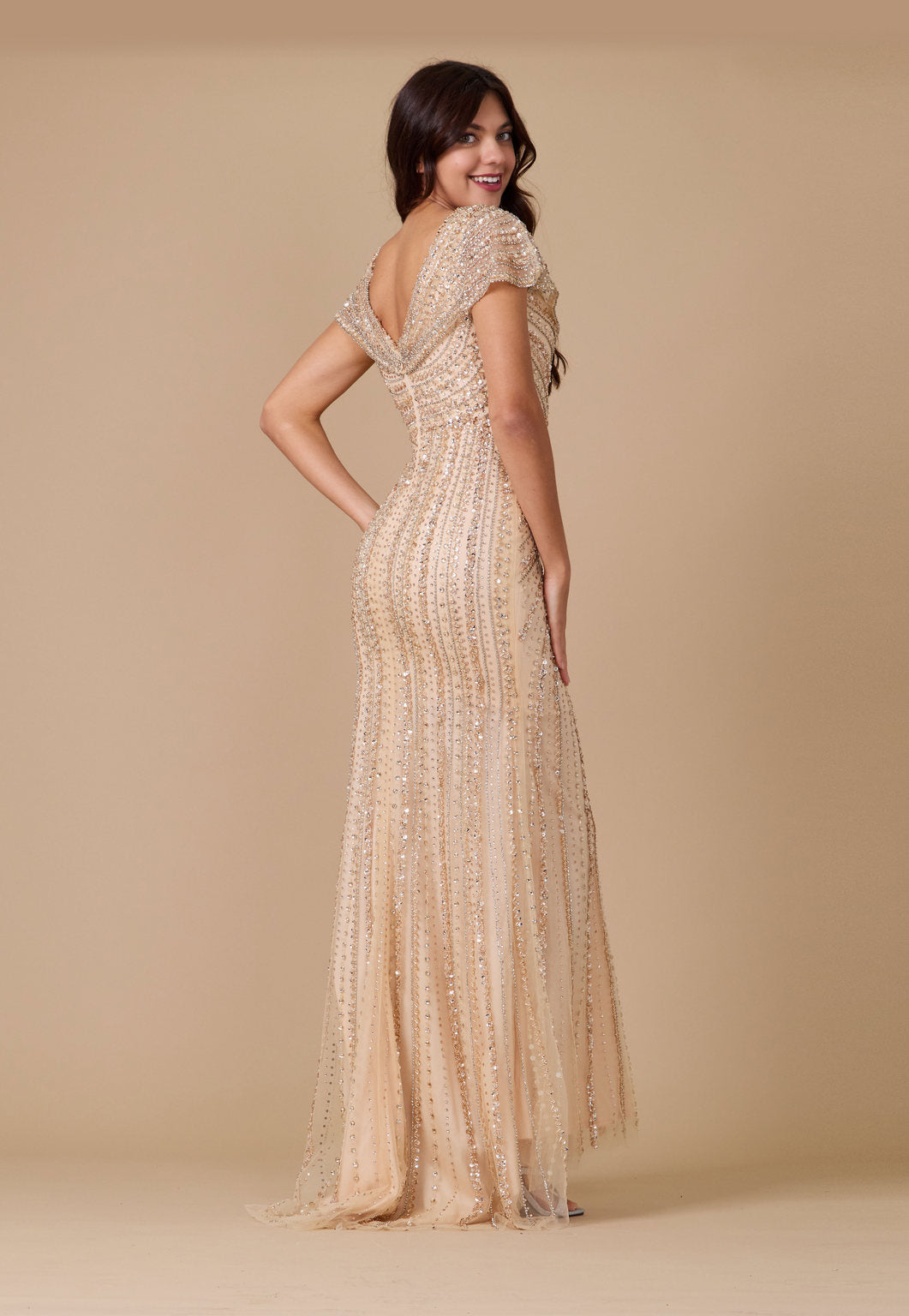 Hand Beaded Formal Couture Dress