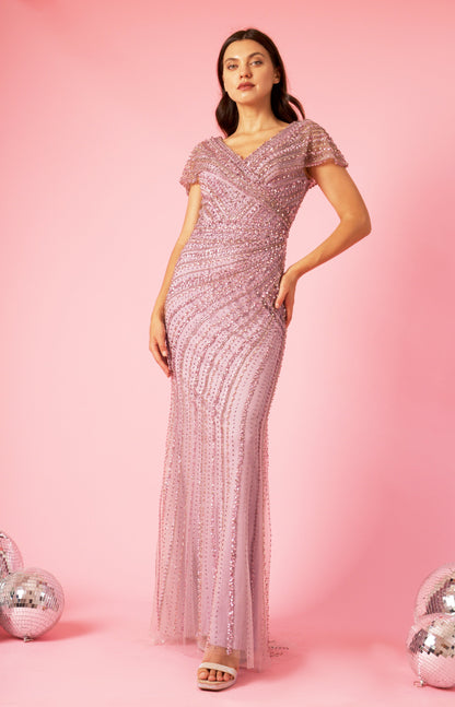 Hand Beaded Formal Couture Dress