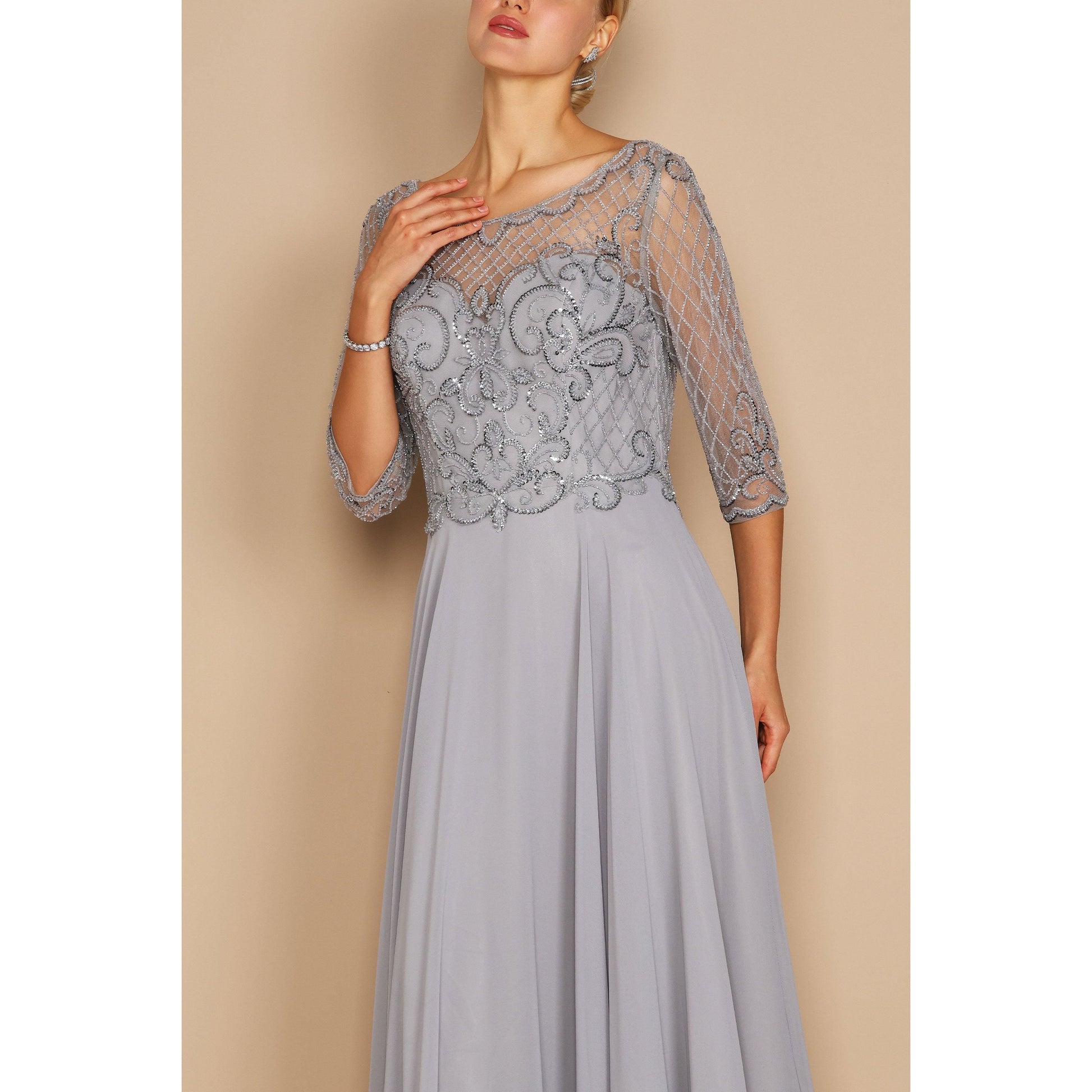 Long Sleeve Mother Bride Dress