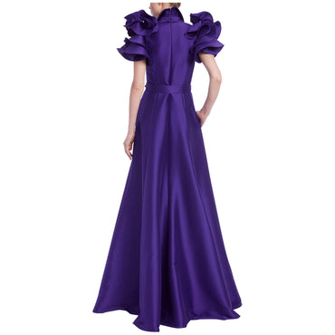 Badgley Mischka Formal Long Ruffle Dress