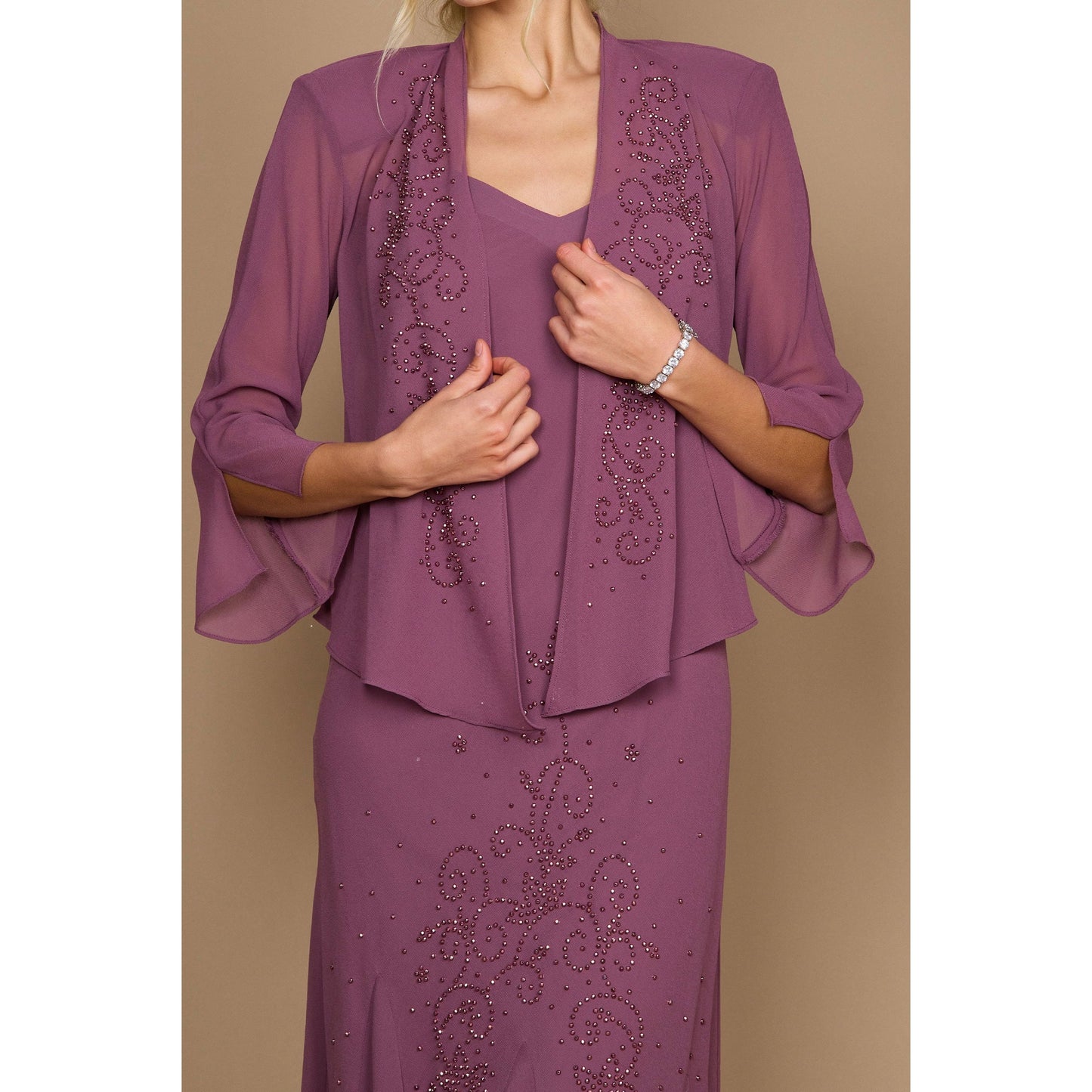 R & M Richards Long Formal Jacket Dress