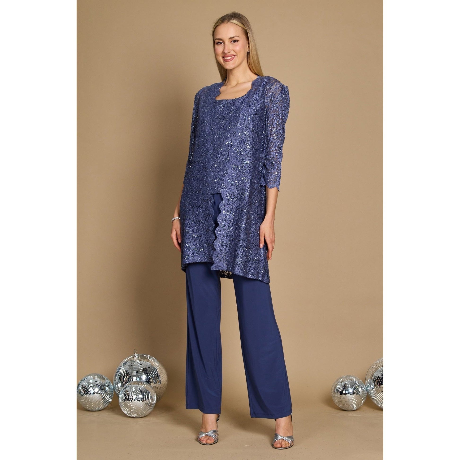 R&M Richards Plus Size Mother of Bride Pant Suit