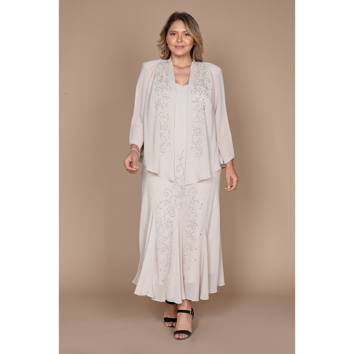 R & M Richards Long Formal Jacket Dress