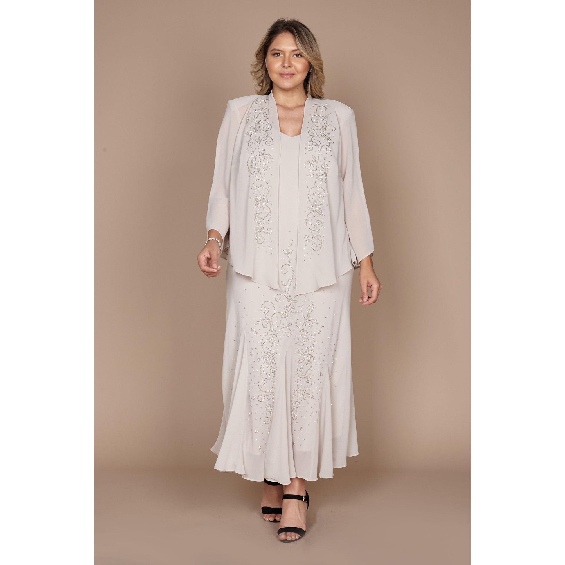 R & M Richards Long Formal Jacket Dress