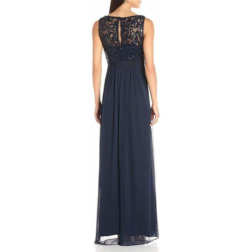 Adrianna Papell Long Formal Midnight Blue Dress