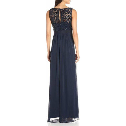 Adrianna Papell Long Formal Midnight Blue Dress