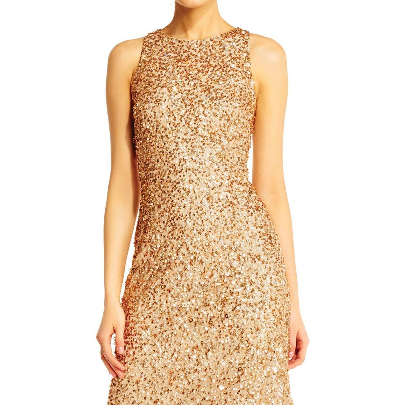 Adrianna Papell Crew Long Prom Dress