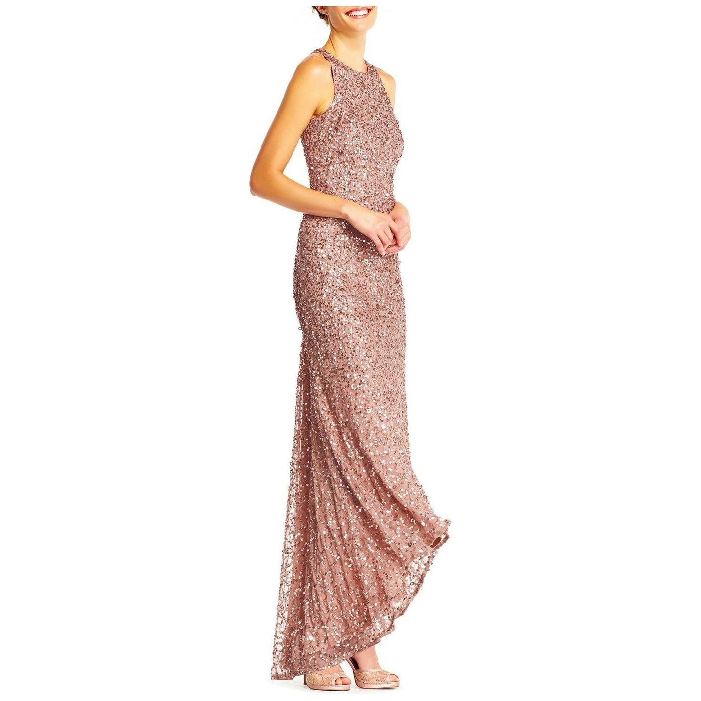 Adrianna Papell Crew Long Prom Dress