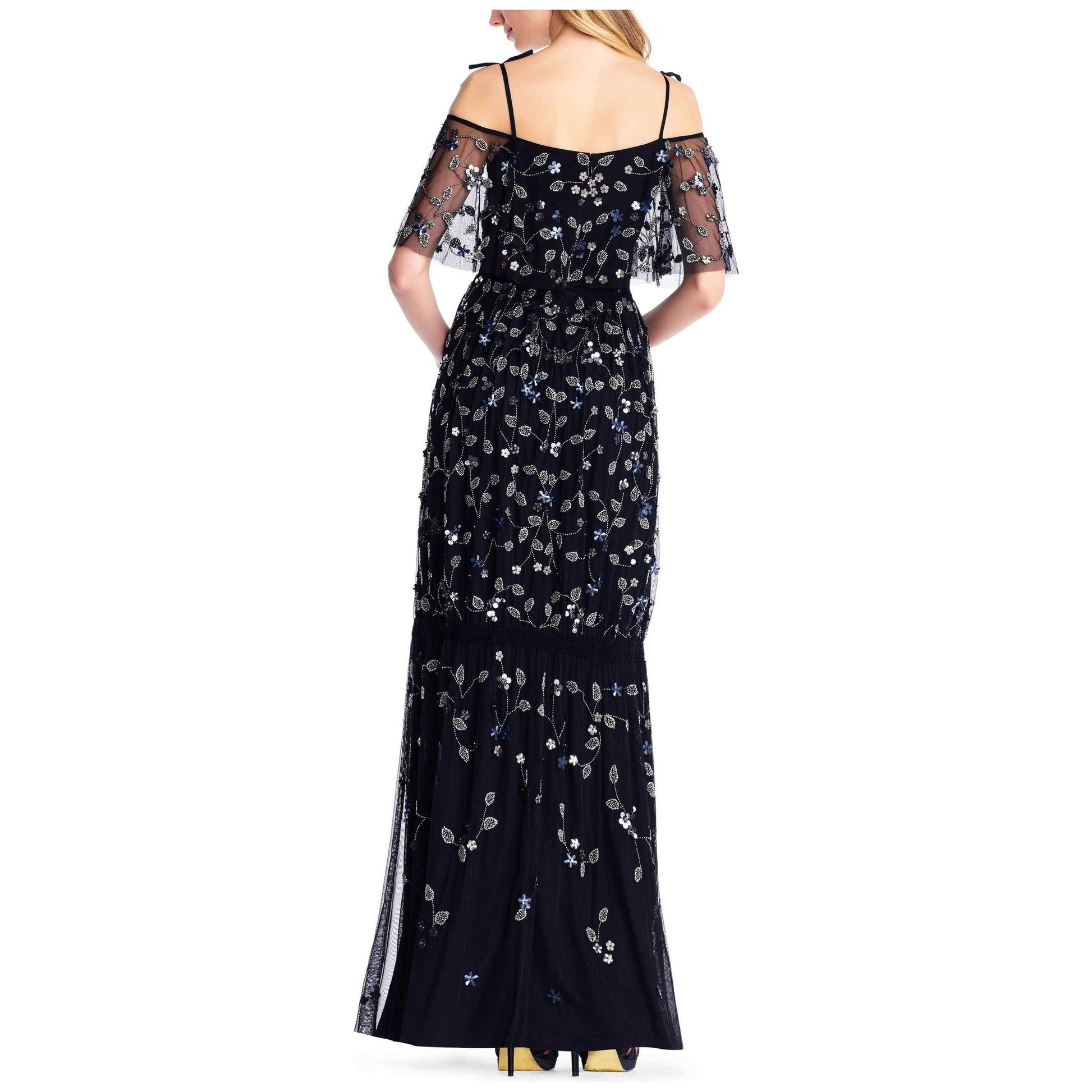 Adrianna Papell Spaghetti Strap Mesh Dress