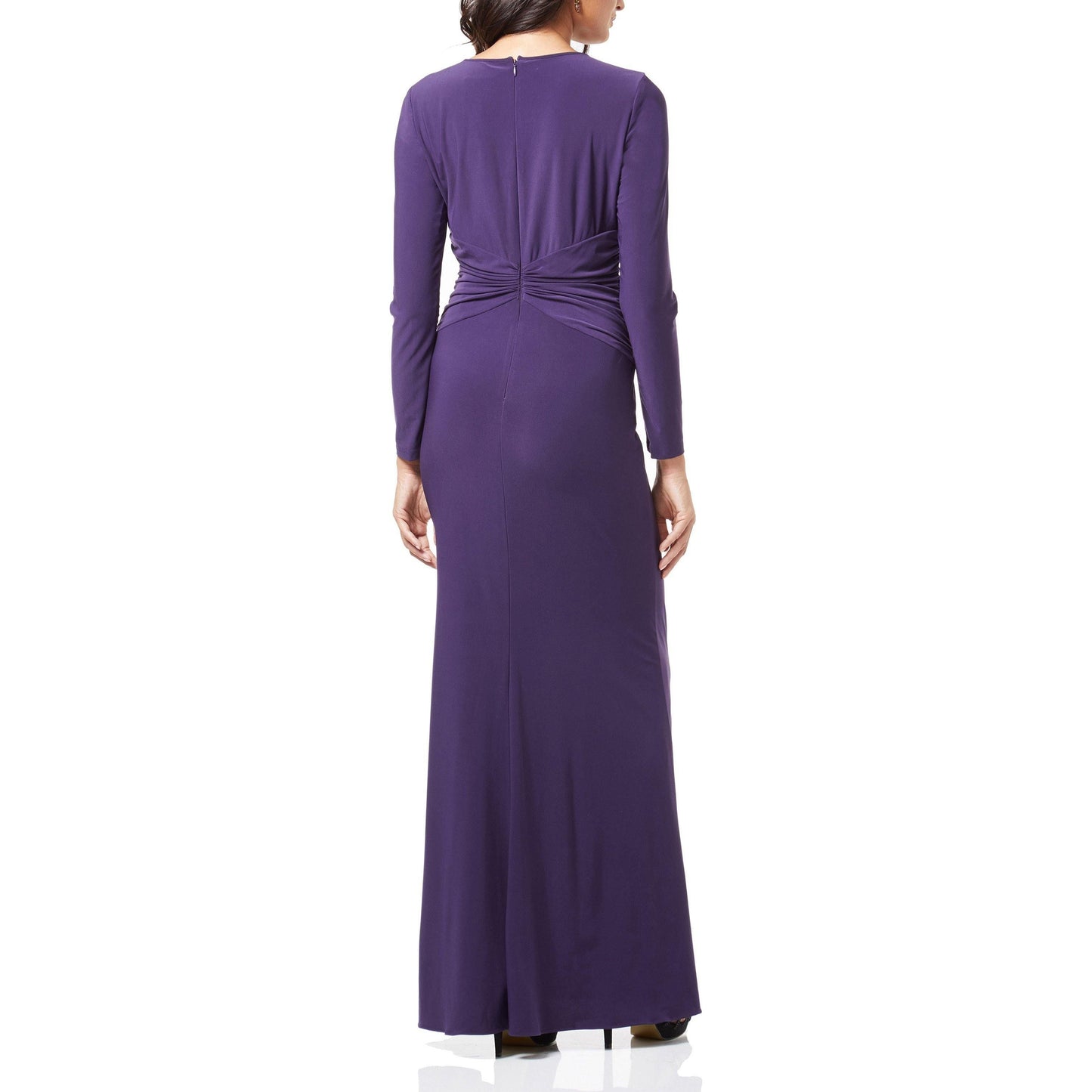 Aubergine Long Sleeve Formal Dress
