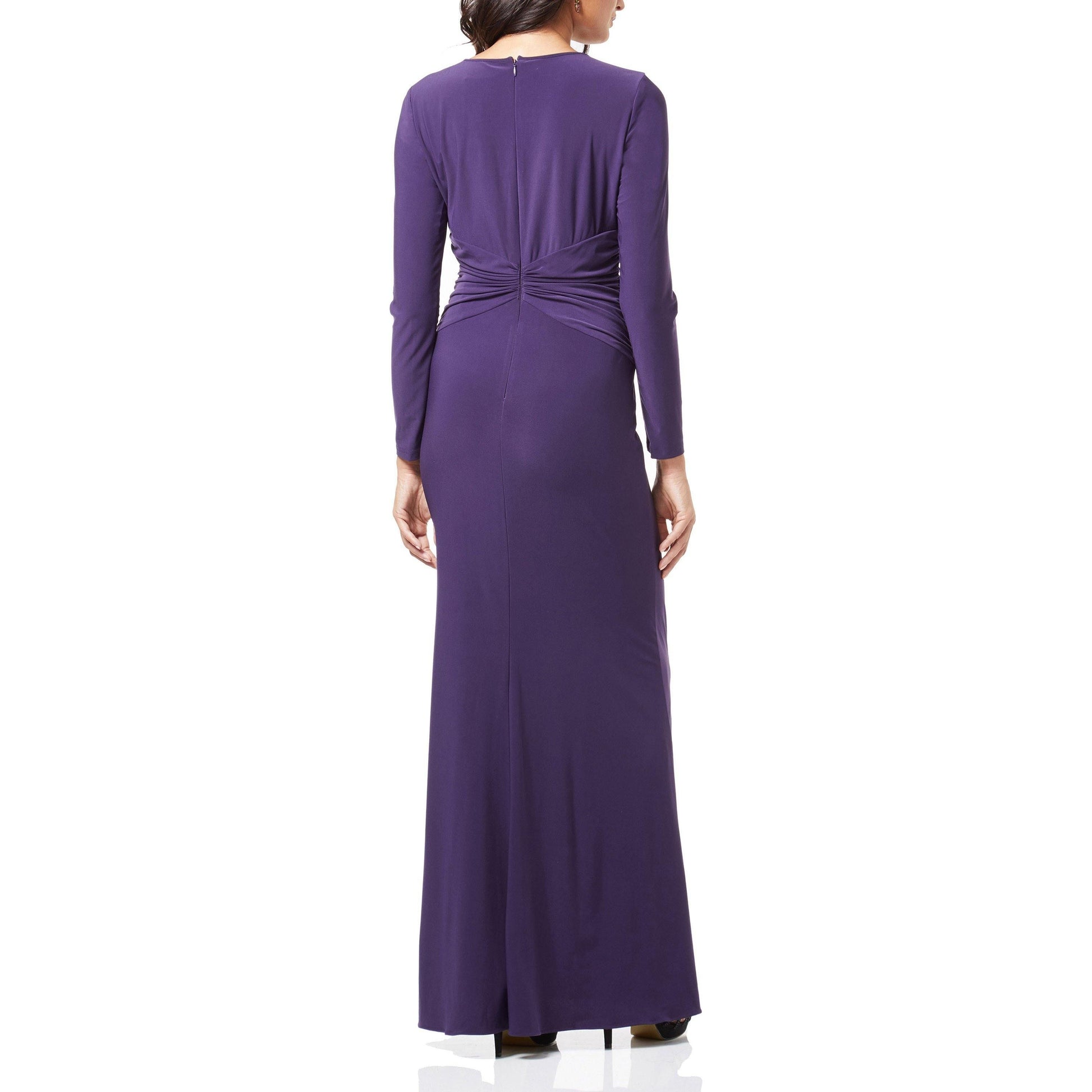Aubergine Long Sleeve Formal Dress