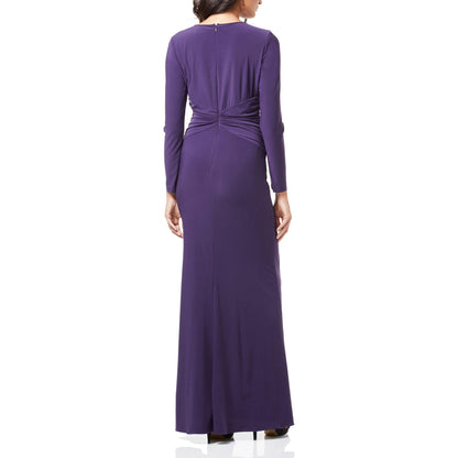 Aubergine Long Sleeve Formal Dress