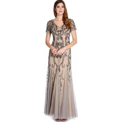 Formal Short Sleeve Evening Dress
