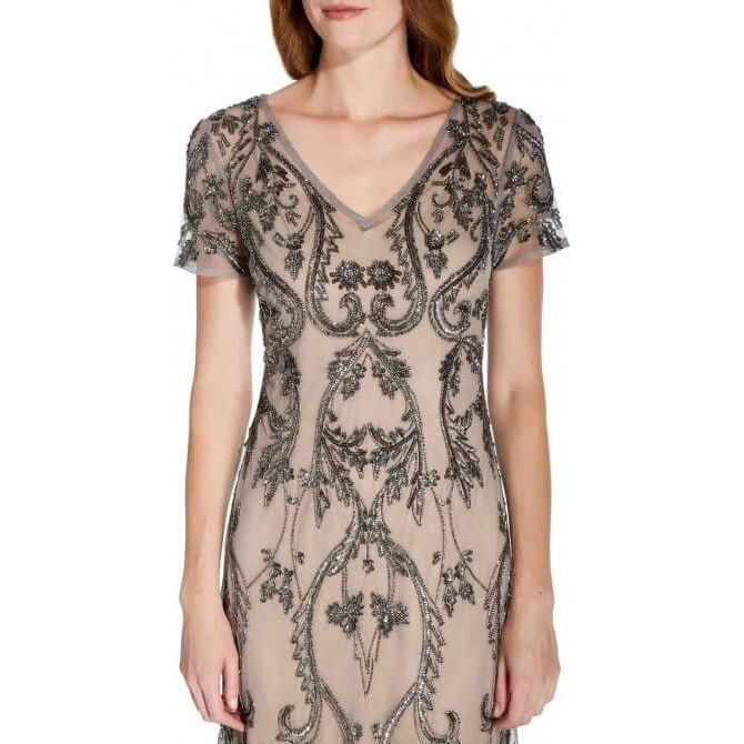Formal Short Sleeve Evening Dress