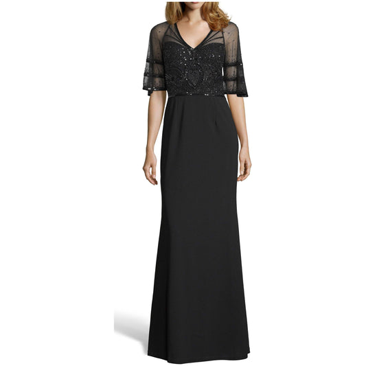 Adrianna Papell Formal Crepe Dress Black