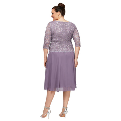 Alex Evenings Icy Orchid Chiffon Dress