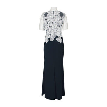 Adrianna Papell Embroidered Formal Crepe Dress