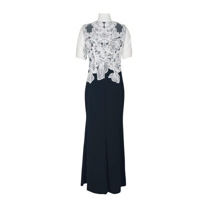 Adrianna Papell Embroidered Formal Crepe Dress