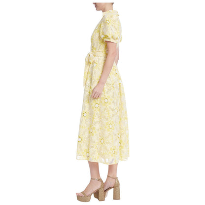 Badgley Mischka Yellow White Cocktail Dress