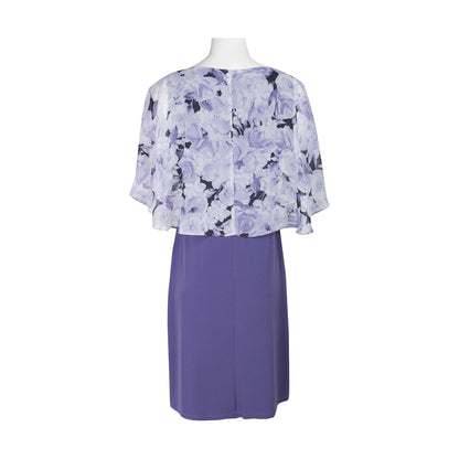 Floral Chiffon Short Cape Dress