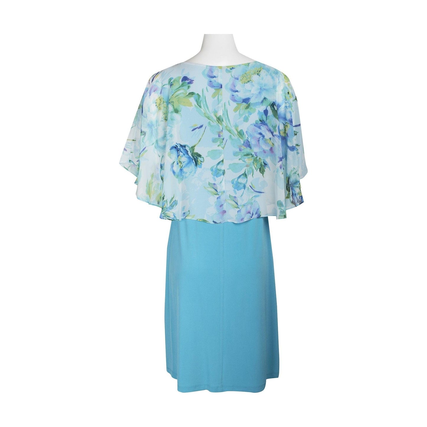 Floral Chiffon Cape Dress