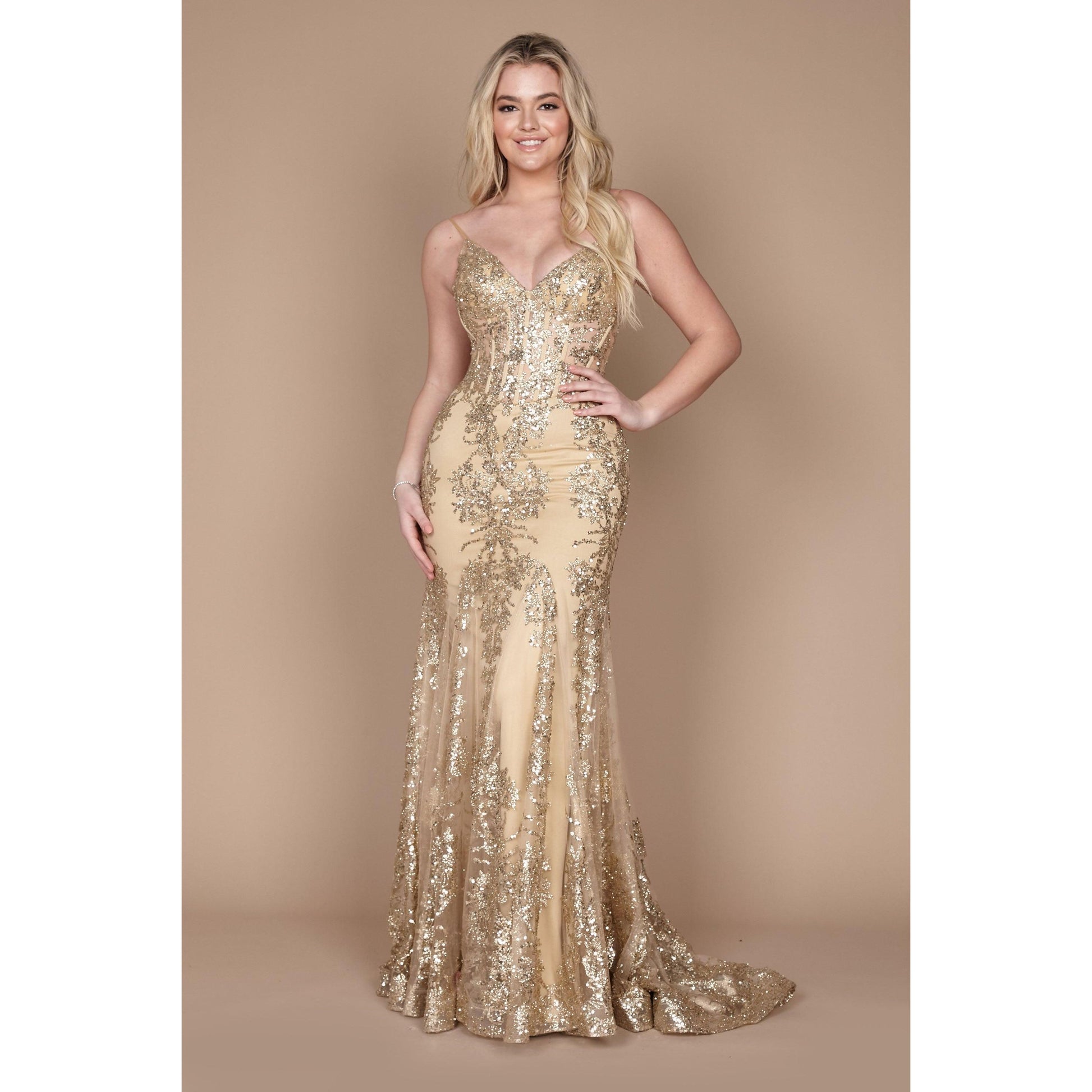 Fitted Corset Long Formal Prom Dress
