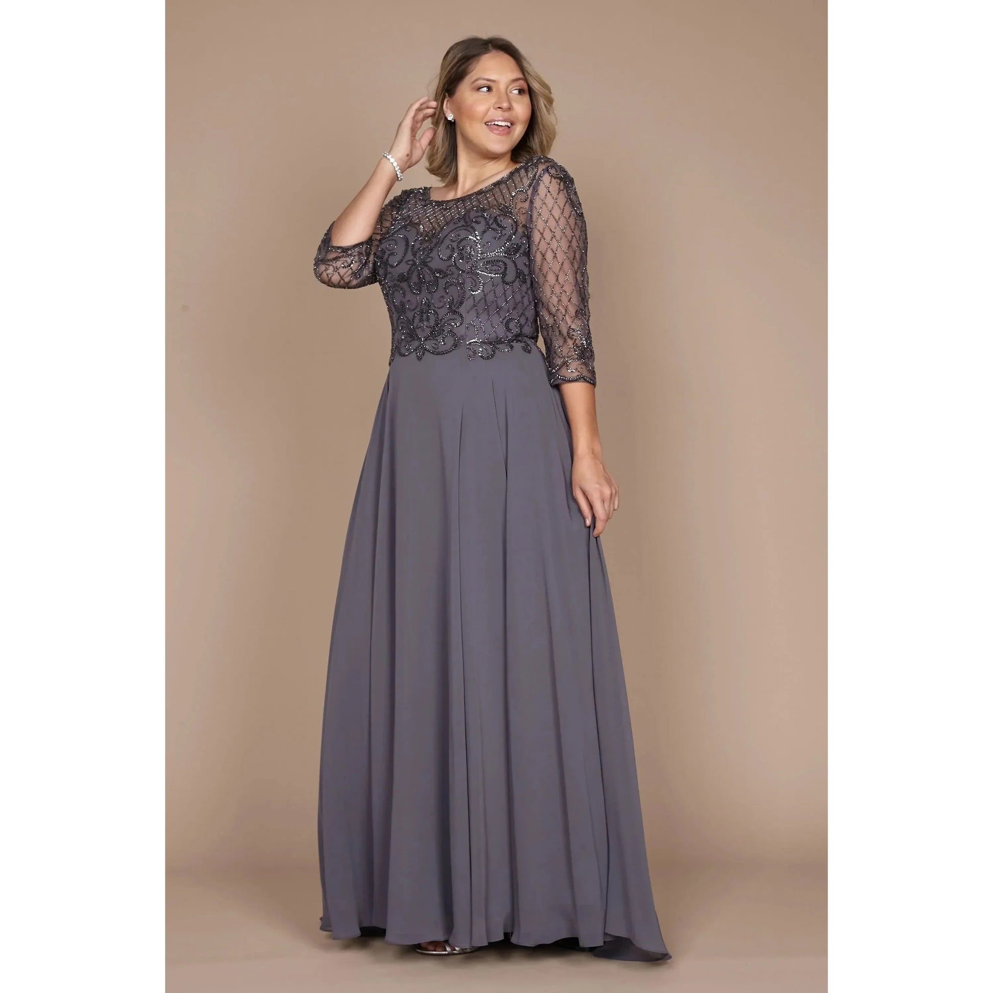 Long Sleeve Mother Bride Dress