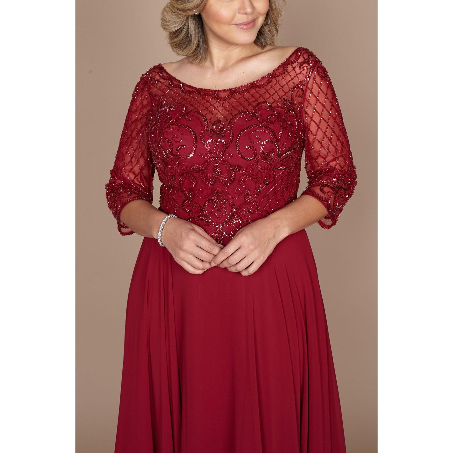 Long Sleeve Mother Bride Dress