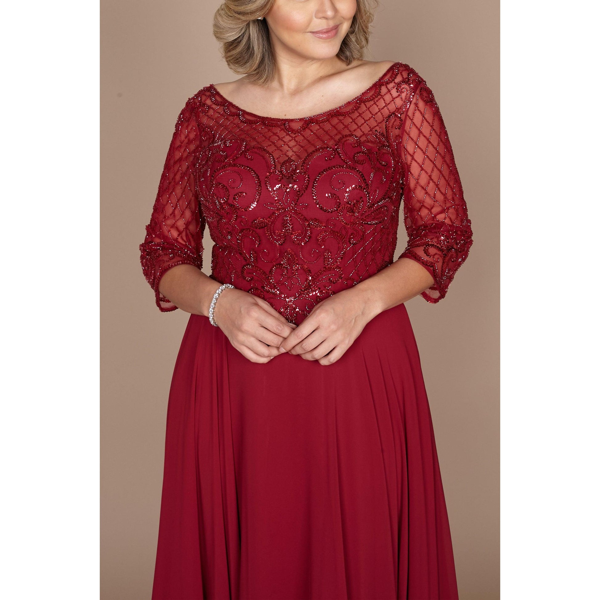 Long Sleeve Mother Bride Dress